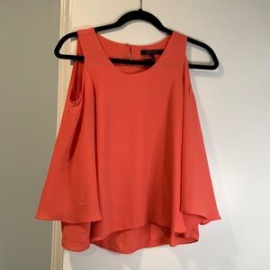 BCBGMaxaria Salmon cold shoulder top